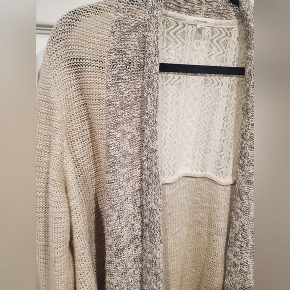 Maurices XL heathered cream lace back cardigan - Picture 3 of 4
